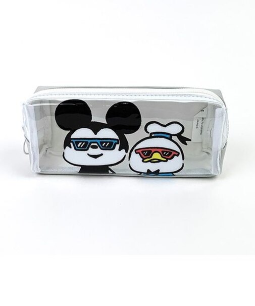 ディズニー ＢＯＸペンケース ミッキー＆ドナルド クリア ペンポーチ 筆箱 新入学 新学期 学校 オフィス
