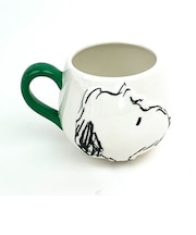 スヌーピー フェイスマグ アンディ 食器 ホワイト　グリーン SNOPPY