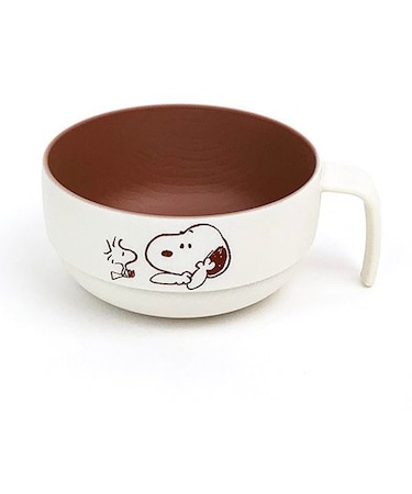 スヌーピー 木目調 スタッキング スープマグ リラックス ブラウン マグカップ お椀 ランチ キッチン ベビー キッズ
