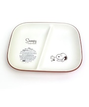 スヌーピー 木目調 スクエアプレート リラックスタイム ブラウン プレート 皿 ワンプレート ランチ キッチン ベビー キッズ