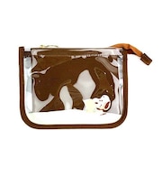 スヌーピー レイヤーポーチ Keep In Touch ブラウン クリア 小物入れ