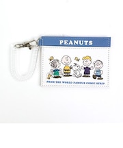 スヌーピー シングルパスケース フレンズ 定期入れ ホワイト ブルー SNOPPY