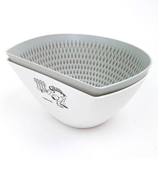 スヌーピー ちりとりザルボウル L PEANUT 調理器具 ホワイト 日本製