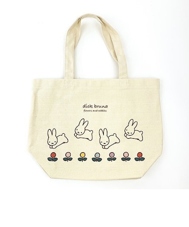 ミッフィー miffyセパレートトートバッグ 花とうさぎ ナチュラル