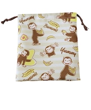 おさるのジョージ ランチ巾着 ヤミー 巾着袋 お弁当 ランチ キッチン 学校 オフィス イエロー