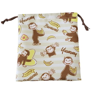 おさるのジョージ ランチ巾着 ヤミー 巾着袋 お弁当 ランチ キッチン 学校 オフィス イエロー