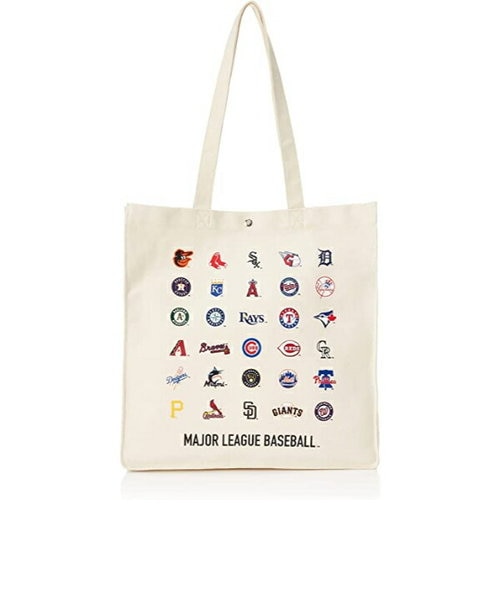 MLB トートバッグ メジャーリーグ 全球団 アイボリー 野球グッズ