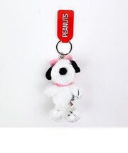 スヌーピー プチふわマスコット ベル キーホルダー ぬいぐるみ ピンク