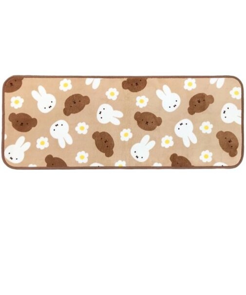 ミッフィー miffy ロングマット （ミッフィー＆ボリス＆お花） キッチン ベージュ