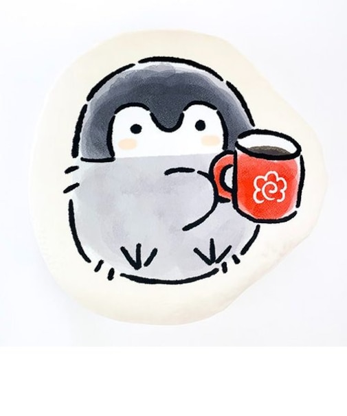 コウペンちゃん ダイカットクッション インテリア ベージュ