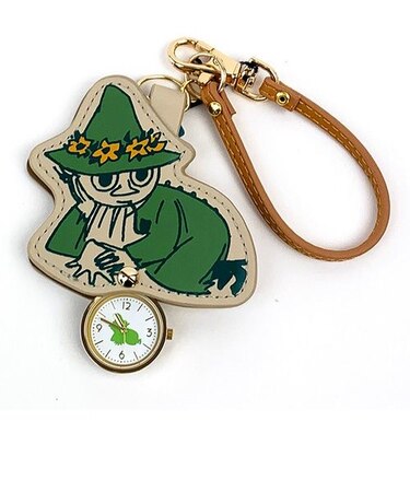 ムーミン ダイカットレザーキーチェーンウォッチ スナフキン 時計 グリーン