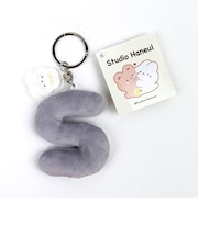 スタジオハヌル イニシャルマスコット S キーホルダー グレー