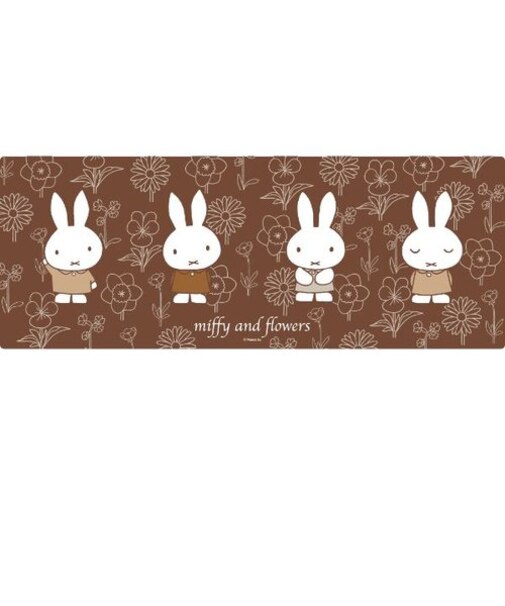 ミッフィー miffy ラインアート ロングマット Dick Bruna キッチン ブラウン