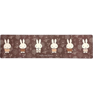 ミッフィー miffy ラインアート ロングマット Dick Bruna キッチン ブラウン