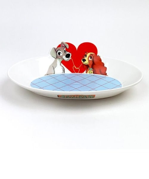 Disney - ディズニー わんわん物語 レディ&amp;トランプ 3Dプレート 認定証あり新品 完品 ディズニー レディ＆トランプ パスタプレート わんわん物語