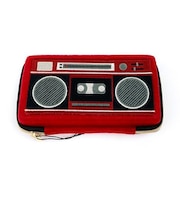 ポーチ ラジカセ(L) PUPU FELT 小物入れ レッド レトロ雑貨