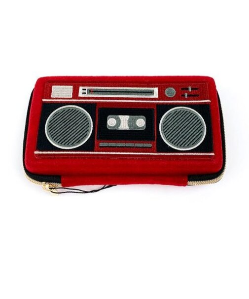 ポーチ ラジカセ(L) PUPU FELT 小物入れ レッド レトロ雑貨
