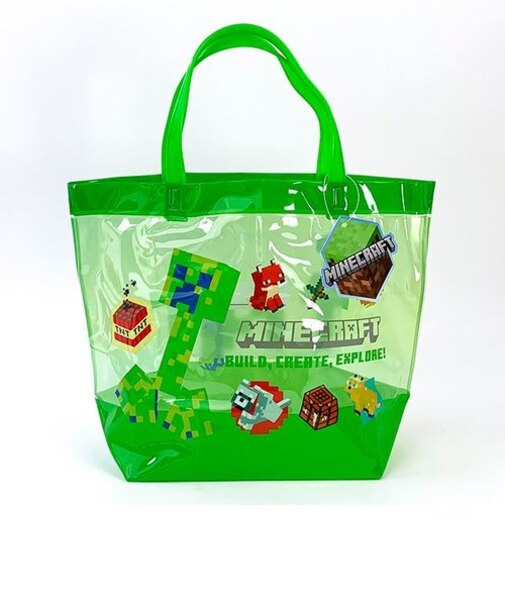 マインクラフト Minecraft ビニールバッグ ライトグリーン バッグ サマー アウトドア プール