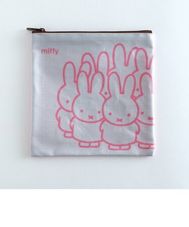 ミッフィー miffy スクエアポーチ 小物入れ グレー 日本製