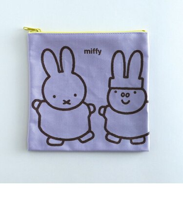ミッフィー miffy スクエアポーチ 小物入れ パープル 日本製