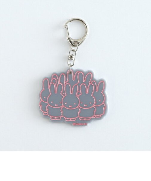 ミッフィー miffy キーホルダー キーリング グレー 日本製