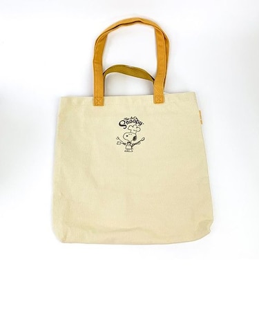 スヌーピー 2ハンドル トートバッグ ホワイト シェフスヌーピー バッグ サブバッグ 学校 オフィス