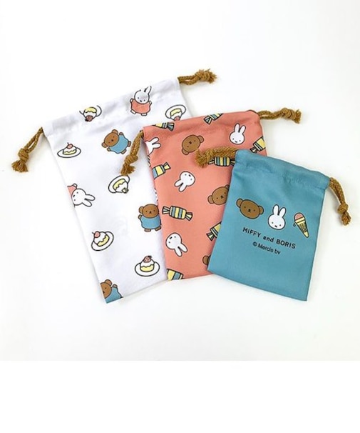 ミッフィー 3P巾着（ケーキ&キャンディー&アイス） MIFFY and BORIS スイーツパティスリーシリーズ