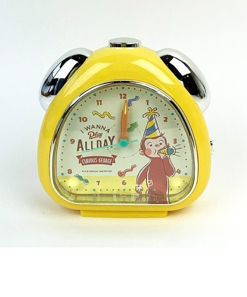 おさるのジョージ おむすびクロック （たのしい） イエロー 目覚まし