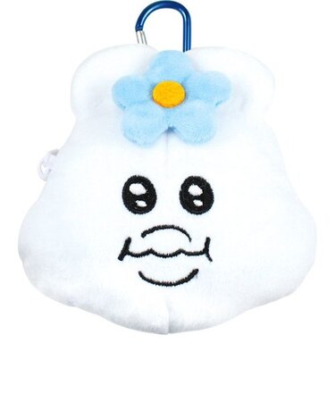 んぽちゃむ カラビナ付きぬいぐるみファスナーマスコット (んぽちゃむ) 小物入れ ホワイト