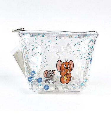 トムとジェリー プクプクグリッターポーチ ホワイト 小物入れ