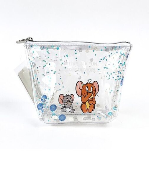 トムとジェリー プクプクグリッターポーチ ホワイト 小物入れ