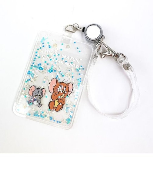 トムとジェリー プクプクグリッターパスケース ホワイト IC・IDカードケース