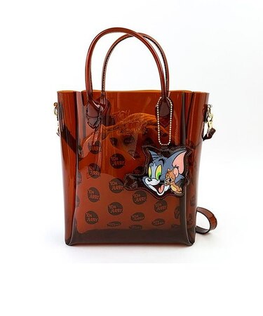 トムとジェリー コンビクリアバッグ ブラウン バッグ