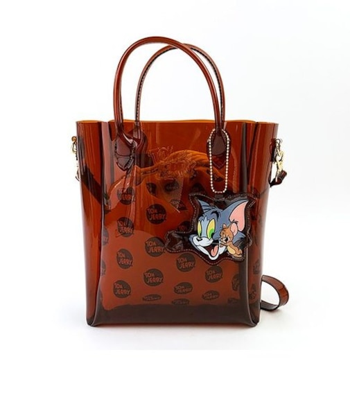 トムとジェリー コンビクリアバッグ ブラウン バッグ