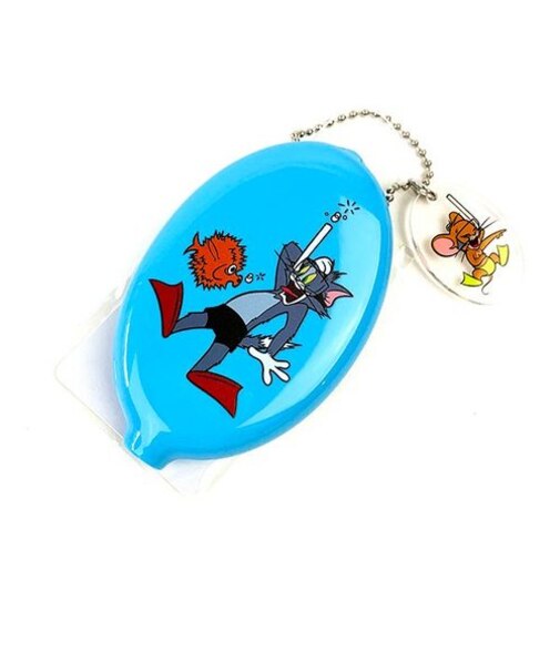 トムとジェリー ラバーコインケースチャーム ライトブルー 小物入れ