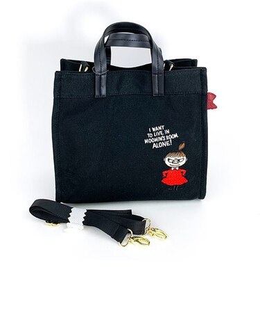 ムーミン リトルミィ ブラック 刺繍帆布2WAYトートバッグ（M) バッグ ショルダー
