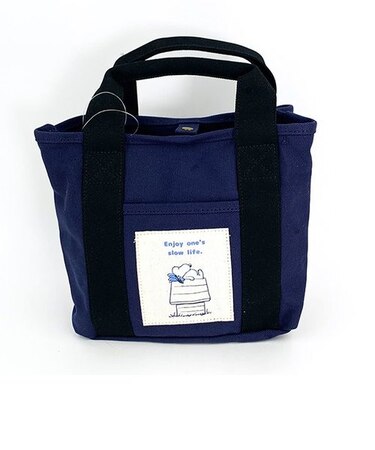 スヌーピー SNOOPY 仕切り付きトートバッグ スローライフ PEANATUS ネイビー カバン トート