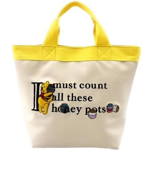 ディズニー くまのプーさん PUさがら刺繍ミニトートバッグ （イエロー） Disney