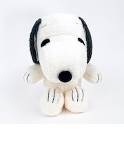 スヌーピー ミントストライプ ぬいぐるみ Mサイズ インテリア クリーム