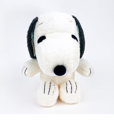 スヌーピー ミントストライプ ぬいぐるみ Mサイズ インテリア クリーム