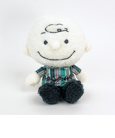 スヌーピー チャーリーブラウン ミントストライプ ぬいぐるみ Sサイズ インテリア クリーム