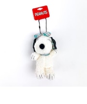 スヌーピー ベル ミントストライプ マスコット キーホルダー ぬいぐるみ クリーム