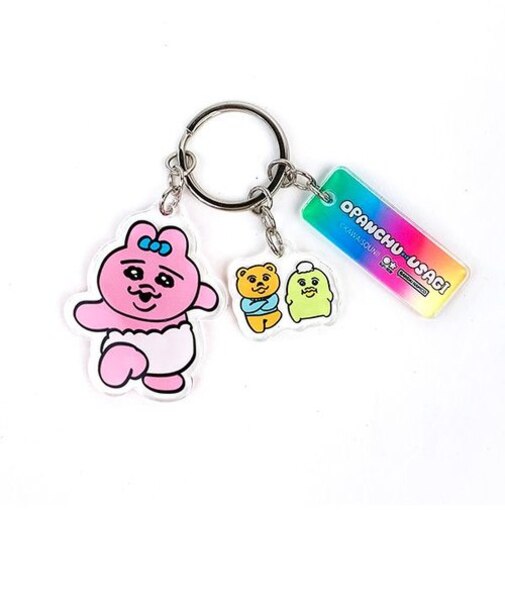 おぱんちゅうさぎ 3連アクリルキーホルダー (B) アクキー キーアクセサアリー 日本製