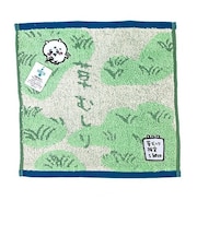 ちいかわ 草むしり ミニタオル ハンドタオル ハンカチ グリーン