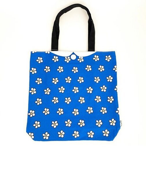 ミッフィー 襟とボタン付きトートバッグ （フラワードレスブルー） 約14L 手提げ