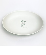 スヌーピーSNOOPY 木目調オーバルプレート シェフ グリーン 皿 キッチン