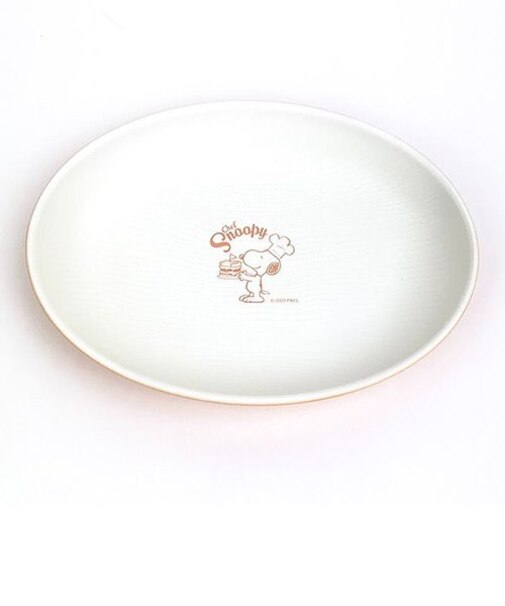 スヌーピーSNOOPY 木目調オーバルプレート シェフ オレンジ 皿 キッチン