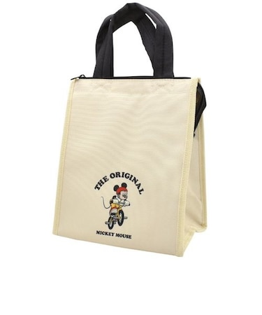 ディズニー ミッキー スクエアバッグ アイボリー ランチバッグ お弁当