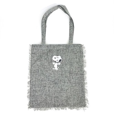 スヌーピー フリンジトートバッグ（グレー） CHICKS UNDERTHE SHED SNOOPY