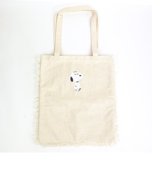 スヌーピー フリンジトートバッグ（アイボリー） CHICKS UNDERTHE SHED SNOOPY